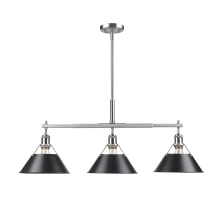 Golden 3306-LP PW-BLK - Yep by Golden Lighting Orwell 3-light Island Light in Pewter and Matte Black shade